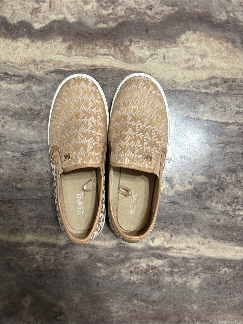 Michael Kors' Tan Logo Slip-On Sneakers